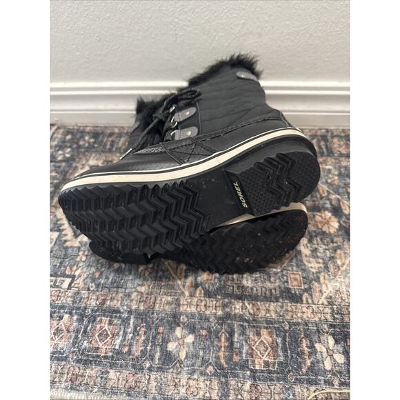Sorel Faux Fur Black Lace Up Boots Women's Size 5 Super Cute - Picture 8 of 8